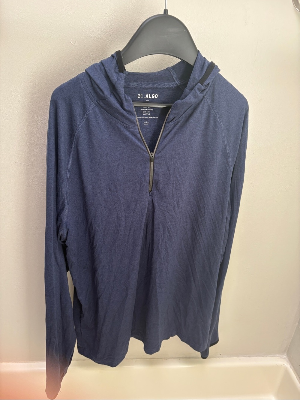 ALG0 Men's Navy Zip-Front Hoodie Sweater